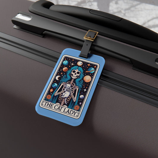 Cat Lady Tarot Card Luggage Tag - Unique Travel Accessory for Cat Lovers - Perfect Baggage ID for Feline Enthusiasts & Purr-fect Travelers