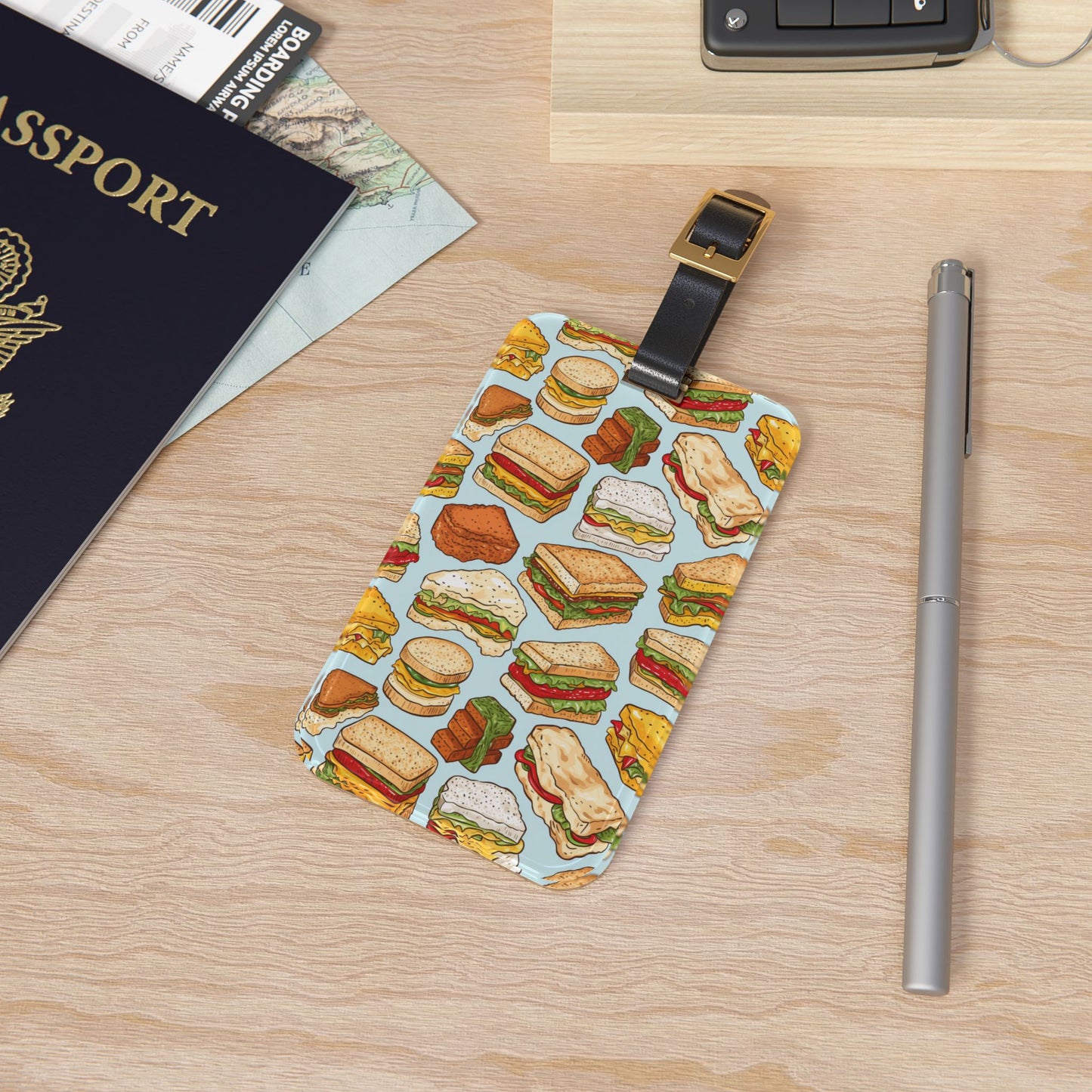 Yummy Sandwiches Various Favorites Luggage Tag | Vibrant Food Lovers Travel Accessory | Funny Baggage ID Delicious Fun Sammies Foodie Gift