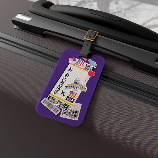 Flight Boarding Pass Washington DC Luggage Tag - Cute Airline Style Baggage ID Perfect Travel Accessory for D.C. Adventure Flight Accessory