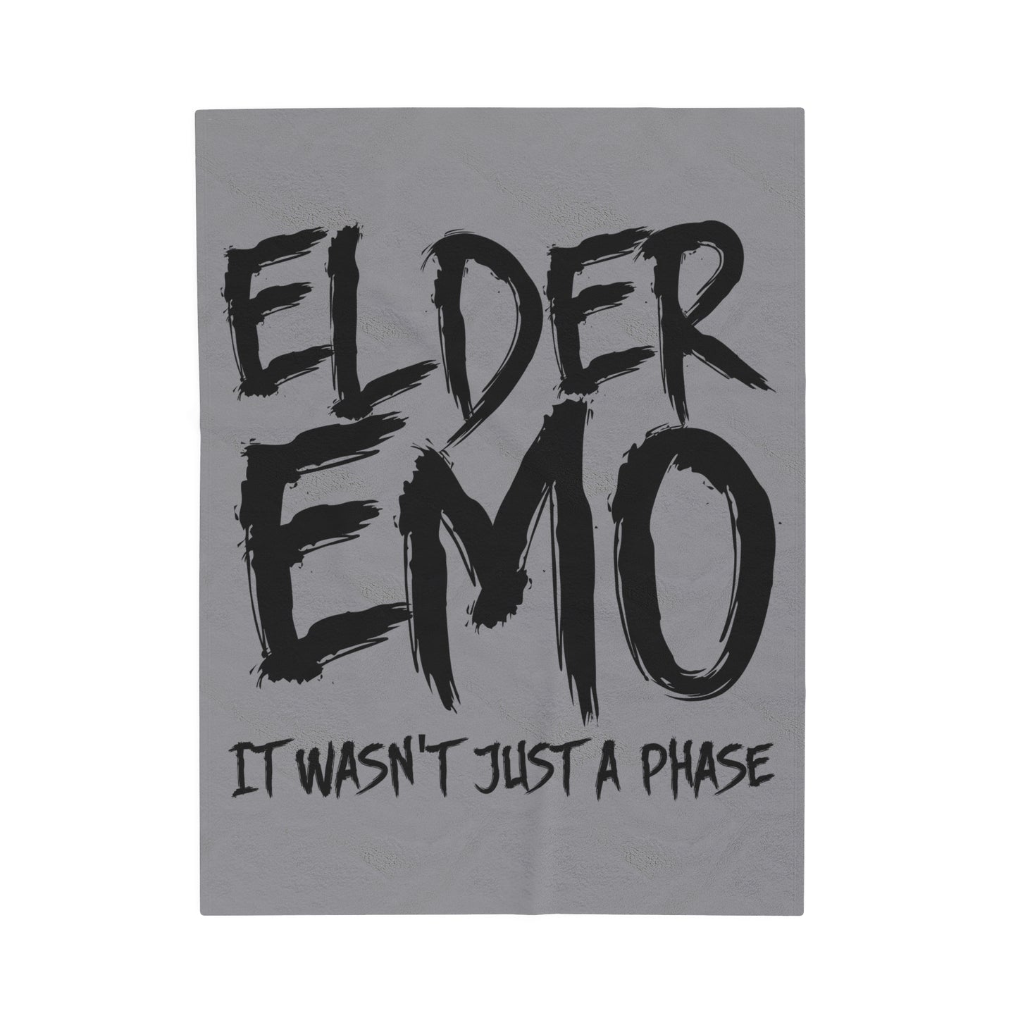 Elder Emo Not Just A Phase Velveteen Plush Throw Blanket Black Dark Aesthetic Gift Goths & Punks | Emo Decor Nostalgic Alternative Fans Gift