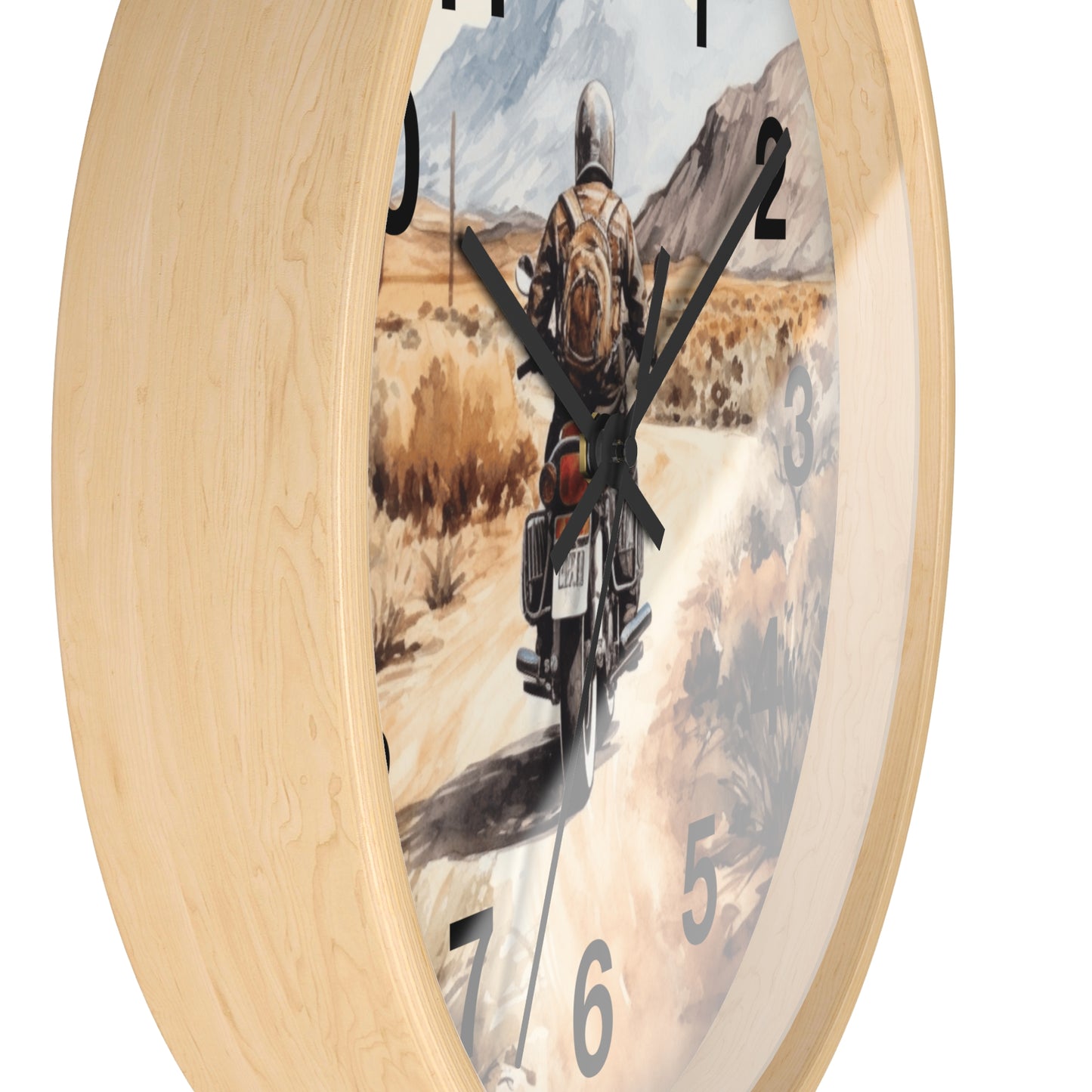 Desert Open Dirt Road Motorcycle Wall Clock | Scenic Biker Decor | Battery Operated | Unique Gift for Motorcycle Enthusiast Motorcycle Decor