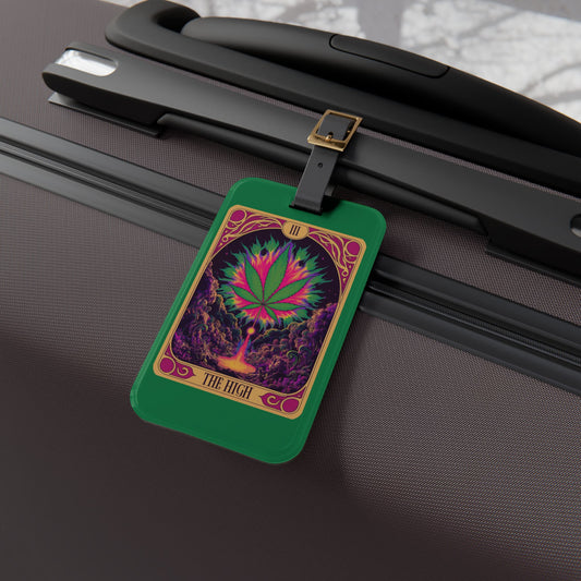 The High Tarot Card Luggage Tags  Stoner Cannabis Baggage Tags Travel Accessory Unique Suitcase ID Perfect Gift for Travelers Weed GIft