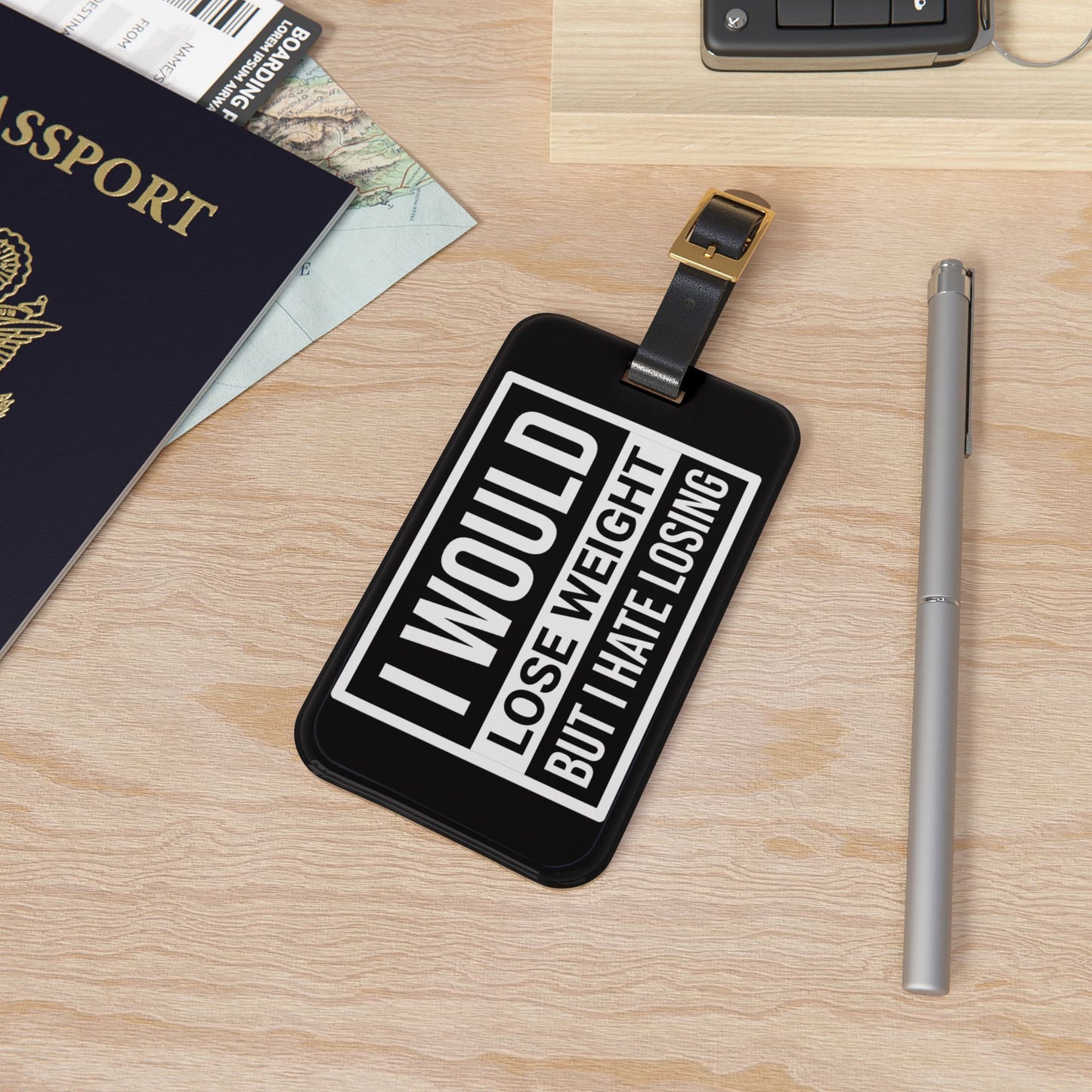 Would Lose Weight But I Hate Losing Luggage Tag | Funny Weight Loss Joke Baggage ID Sarcastic Adult Humor Travel Accessory | Hilarious Gift