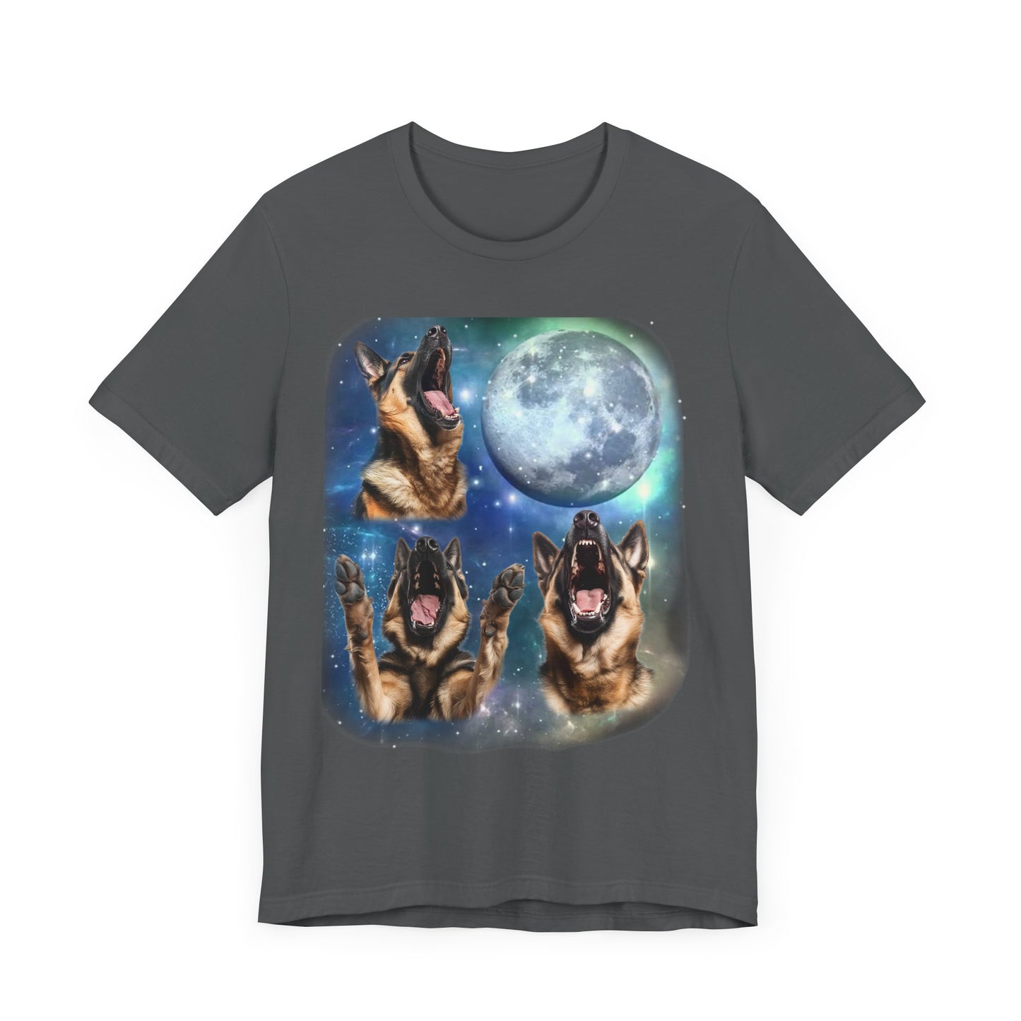 German Shepherd Howling at the Moon Shirt | Vintage 90s Inspired Dog Tee | Funny Shepherd Lover Gift | Retro Canine Vibes | Unique GSD Humor