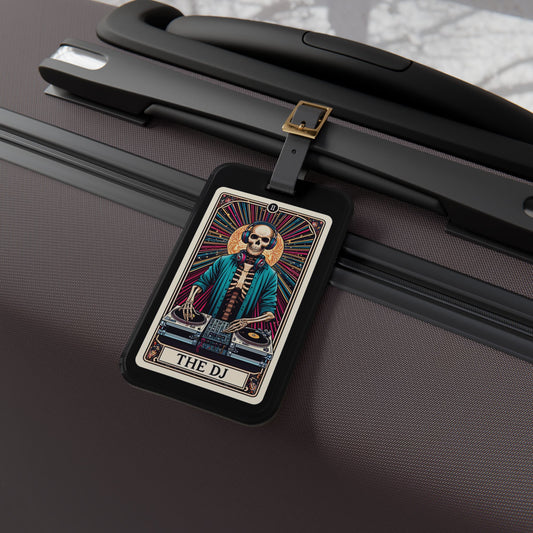 DJ Tarot Card Luggage Tag - Funny Travel Accessory for Music Lovers - Unique Baggage ID for DJs & Music Career Travelers