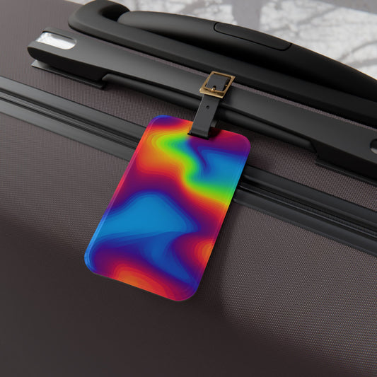 Thermal Heat Map Luggage Tag | Heat Radar Colorful Baggage ID | Trippy Temperature Graph Travel Accessory | Cool Rave Festival Gear