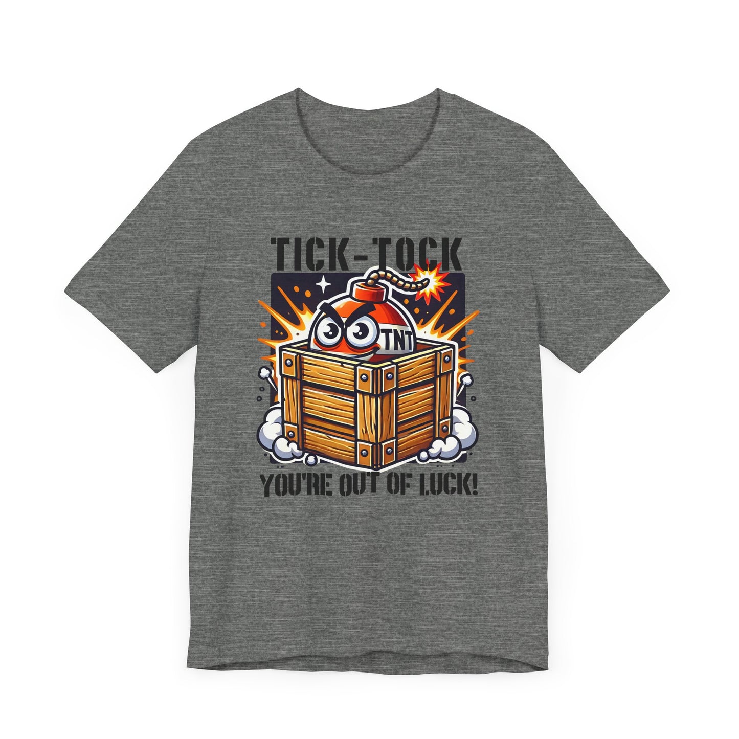 Explosive Cartoon Crate | TNT Prop Hunt Design | Funny Gamer Illustration | Dynamic Boom Box Graphic | Unique Tactical Prop Explosion Theme