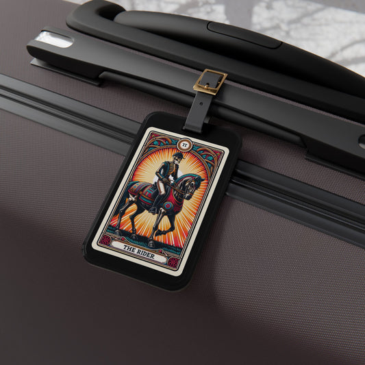 Horseback Rider Tarot Card Luggage Tag - Unique Travel Accessory for Equestrians & Jockeys Perfect Baggage ID for Horse Lovers Riders