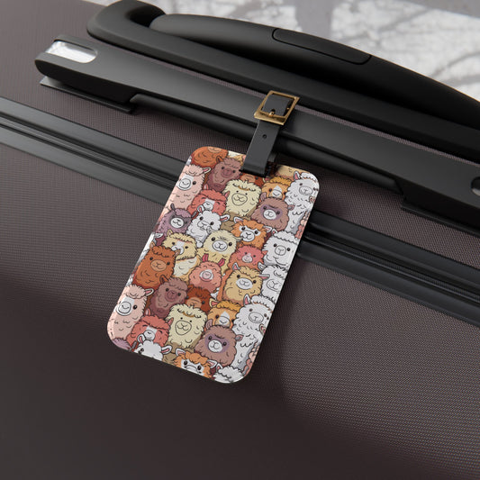 Cute Alpaca Group Luggage Tag - Adorable Travel Accessory for Llama Lovers - Perfect Baggage ID for Fun and Quirky Travelers