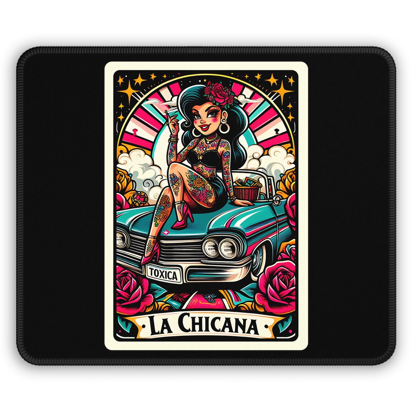 La Chicana Tarot Card Non Slip Mouse Pad Cultural Office Desk Decor Proud Latinas Tarot-Inspired Desk Mat Empowering Latina Desk Accessory