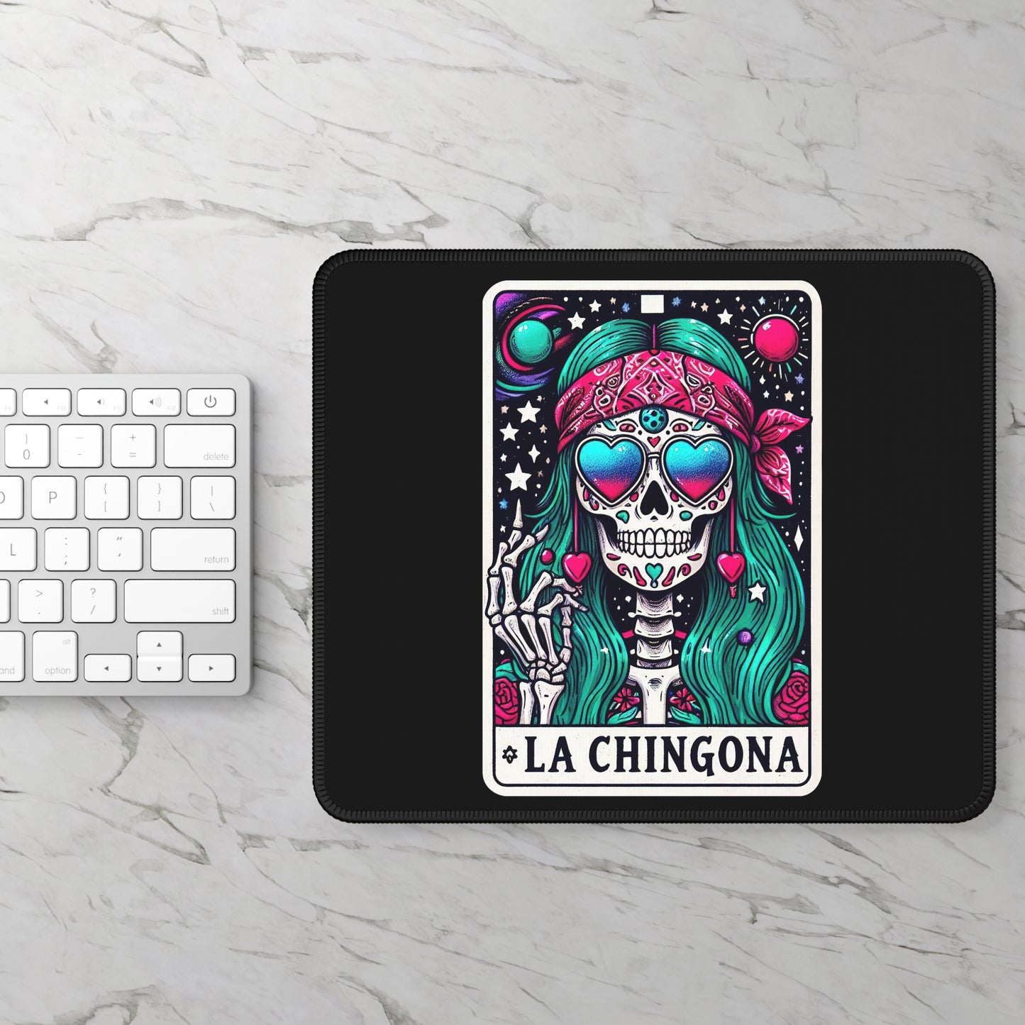 La Chingona Tarot Card Non Slip Mouse Pad | Empowering Office Desk Decor | Strong Women Tarot-Inspired Desk Mat Fierce Latina Desk Accessory