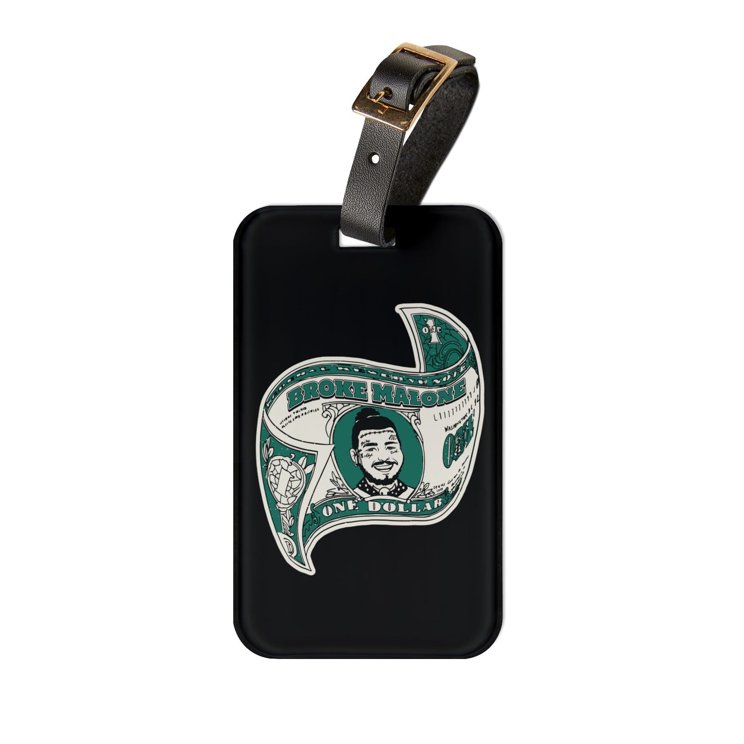 Broke Malone Luggage Tag | Funny Posty Money Parody Baggage ID | Hilarious Travel Accessory for Pun Lovers Financially Savvy Gift Money Joke