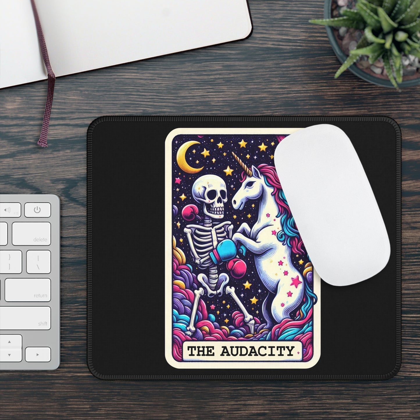 The Audacity Tarot Card Non Slip Mouse Pad | Funny Office Desk Decor Sarcastic Joke Tarot-Inspired Desk Mat Bold Sassy Desk Accessory