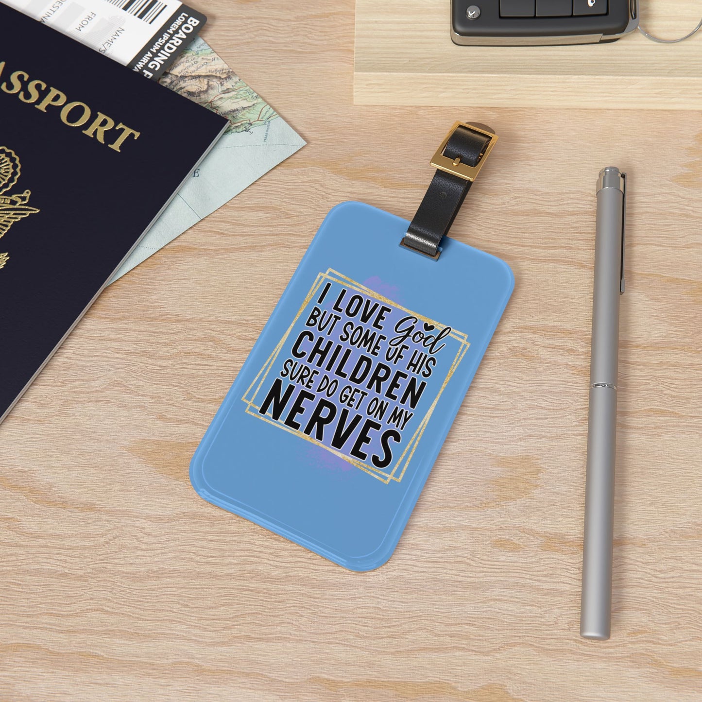 Love God But Some Children Luggage Tag | Funny Christian Travel Accessory | Faith-Based Jesus Humor Baggage ID Hilarious Jesus Christ Jokes