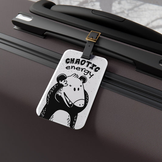 Cute Chaotic Energy Opossum Luggage Tag | Possum Lovers Travel Gift | Adorable Animal Baggage ID for Fun Travelers | Cute Travel Accessory