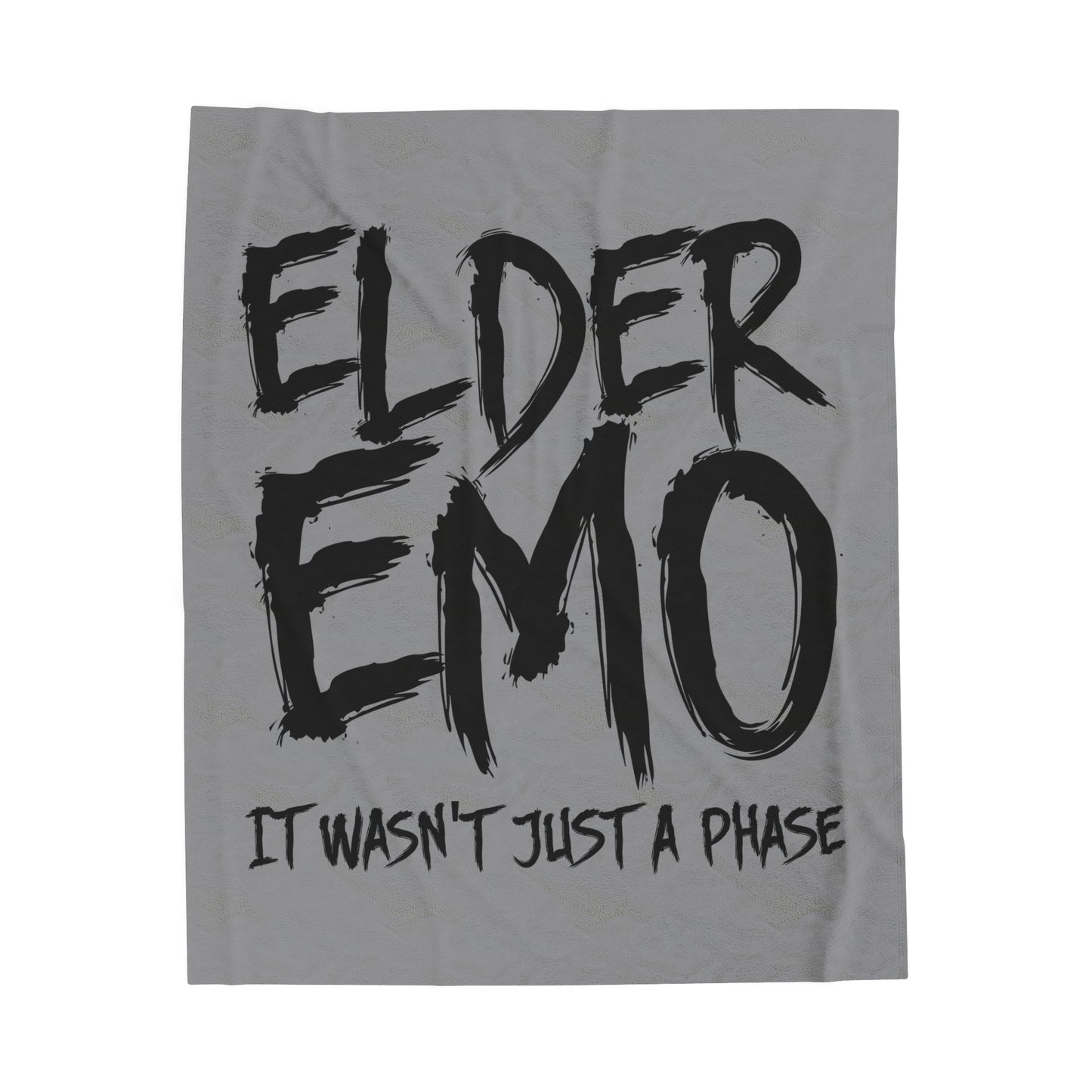 Elder Emo Not Just A Phase Velveteen Plush Throw Blanket Black Dark Aesthetic Gift Goths & Punks | Emo Decor Nostalgic Alternative Fans Gift