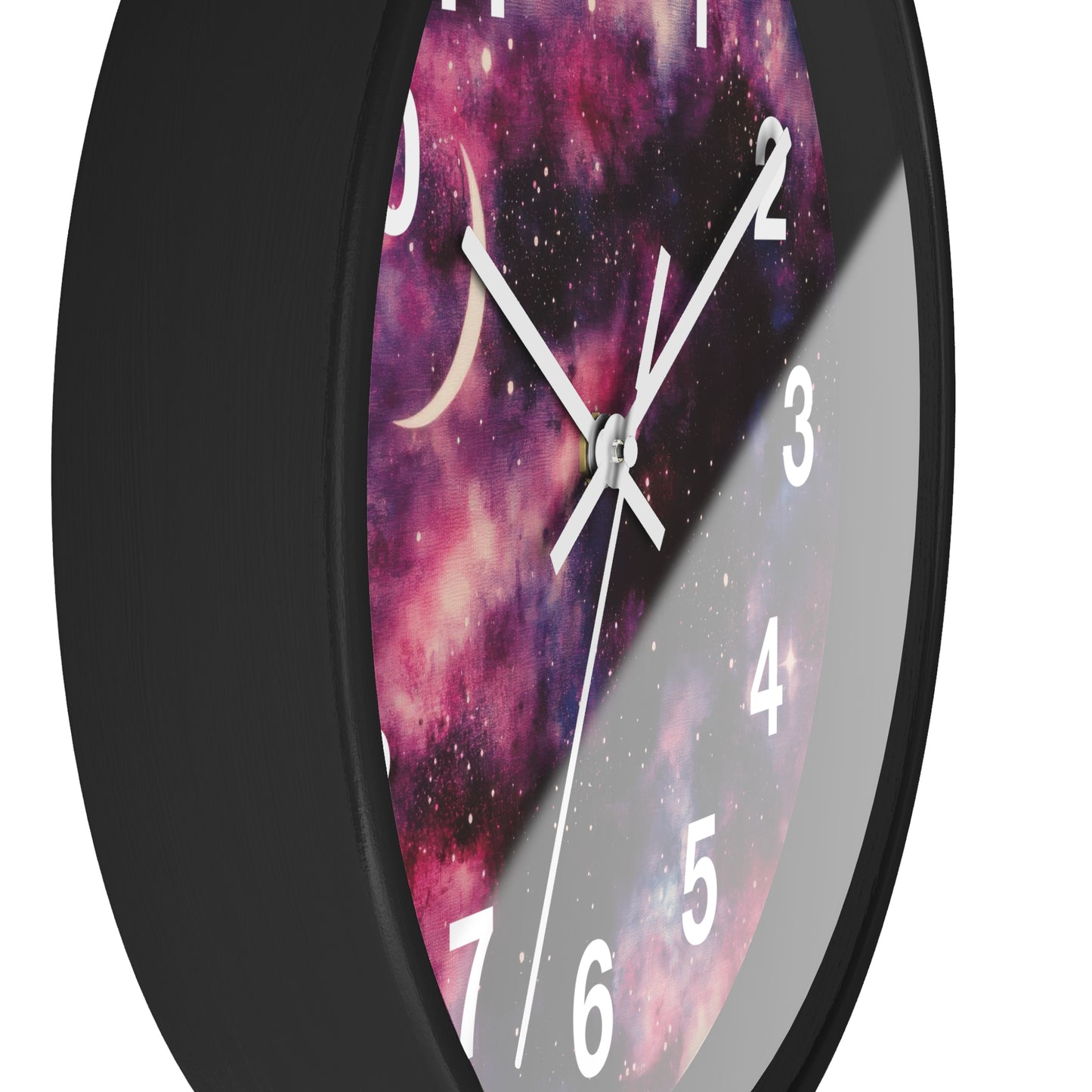 Pink & Black Trippy Galaxy Wall Clock | Space Rave Decor | Battery Operated | Unique Teen Girl Room Decor | Perfect Gift Cosmic Raver