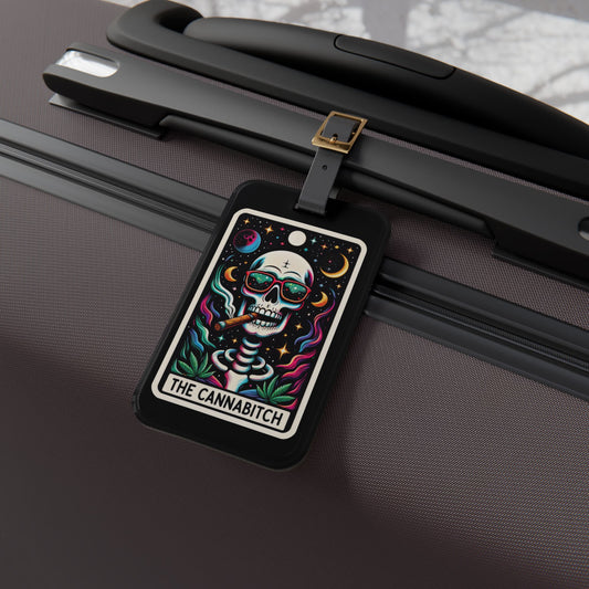 Cannabitch Tarot Card Luggage Tag - Unique Travel Accessory for Stoners & Weed Lovers - Perfect Baggage ID for Chill Travelers