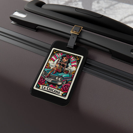 La Chicana Tarot Card Luggage Tag - Unique Travel Accessory for Proud Latinas - Perfect Baggage ID for Fierce Women & Cultural Travelers