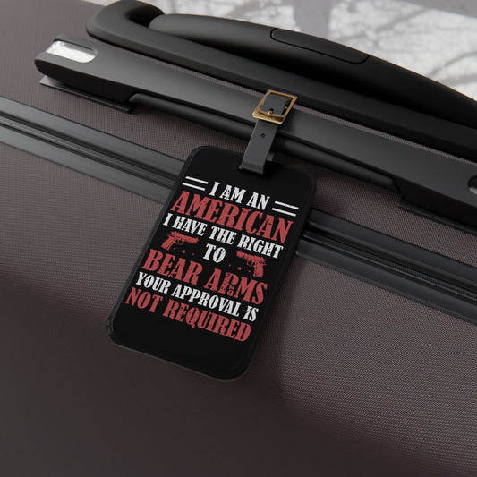 Right to Bear Arms Luggage Tag | Patriotic Gun Supporter Travel Accessory | 2nd Amendment Baggage ID | USA Pride Gift for Patriots