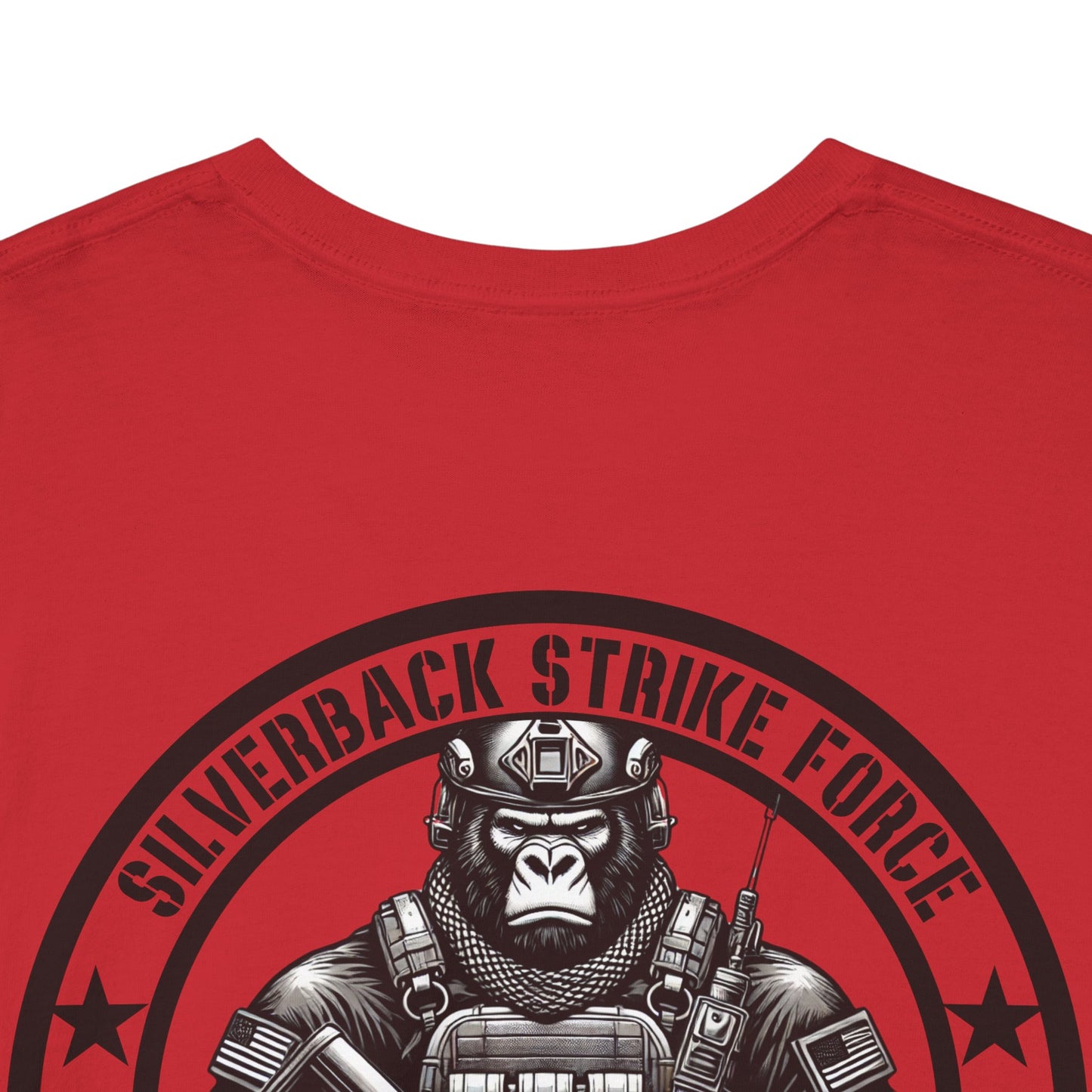 Tactical Silverback Gorilla Strikeforce Shirt | Funny Military-Inspired Gorilla Tee Patriotic Gorilla Warfare Humor Monkey Lover No Bananas