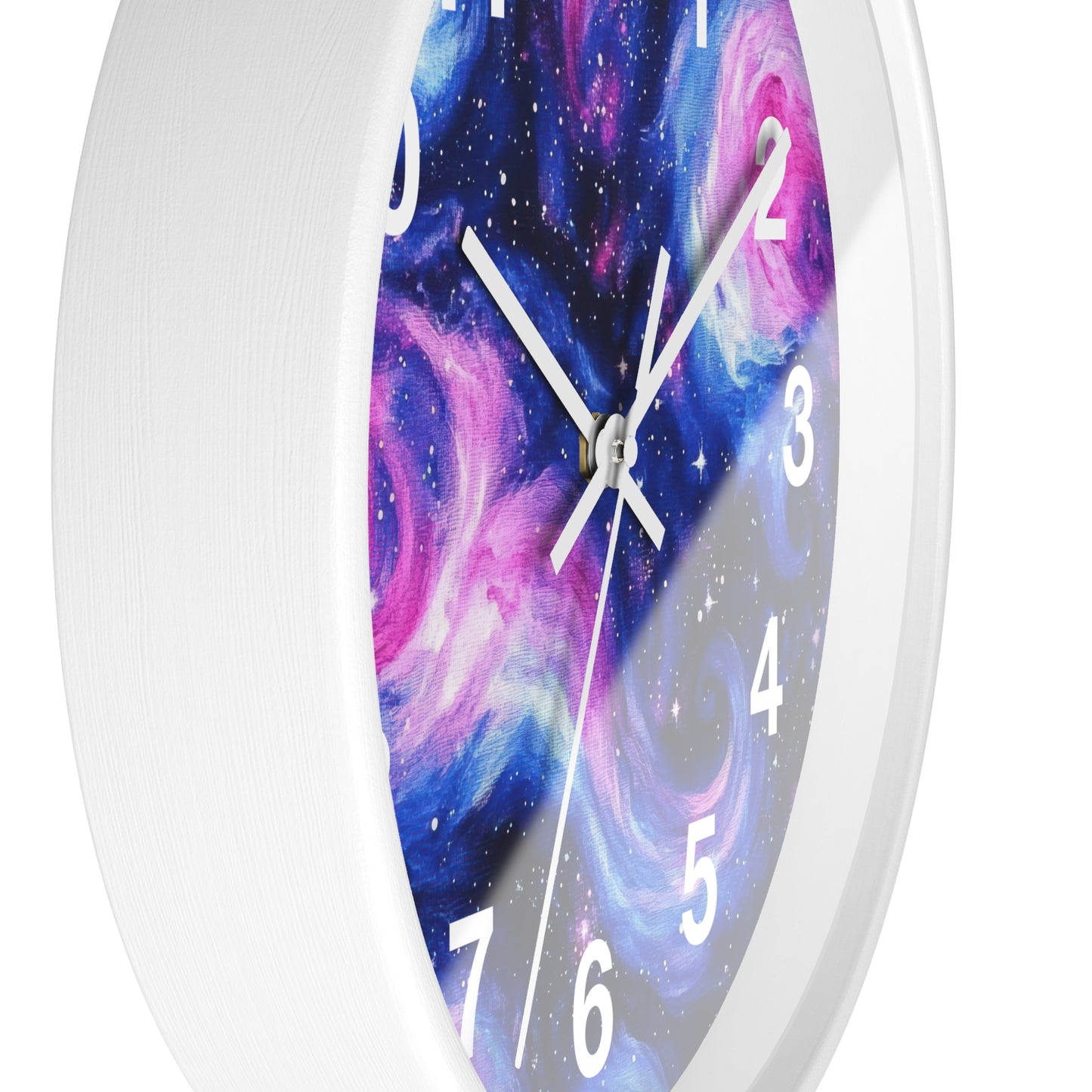 Pink Blue Space Galaxy Wall Clock | Trippy Rave Design | Battery Operated | Unique Teen Girl Room Decor | Ideal for Space Galaxy Rave Lovers