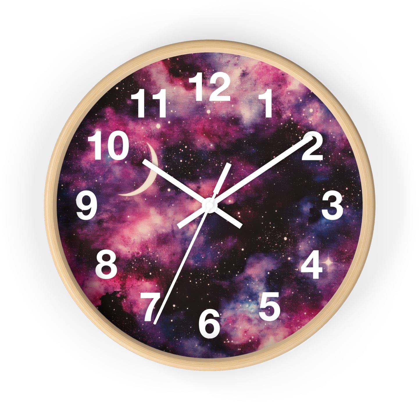 Pink & Black Trippy Galaxy Wall Clock | Space Rave Decor | Battery Operated | Unique Teen Girl Room Decor | Perfect Gift Cosmic Raver