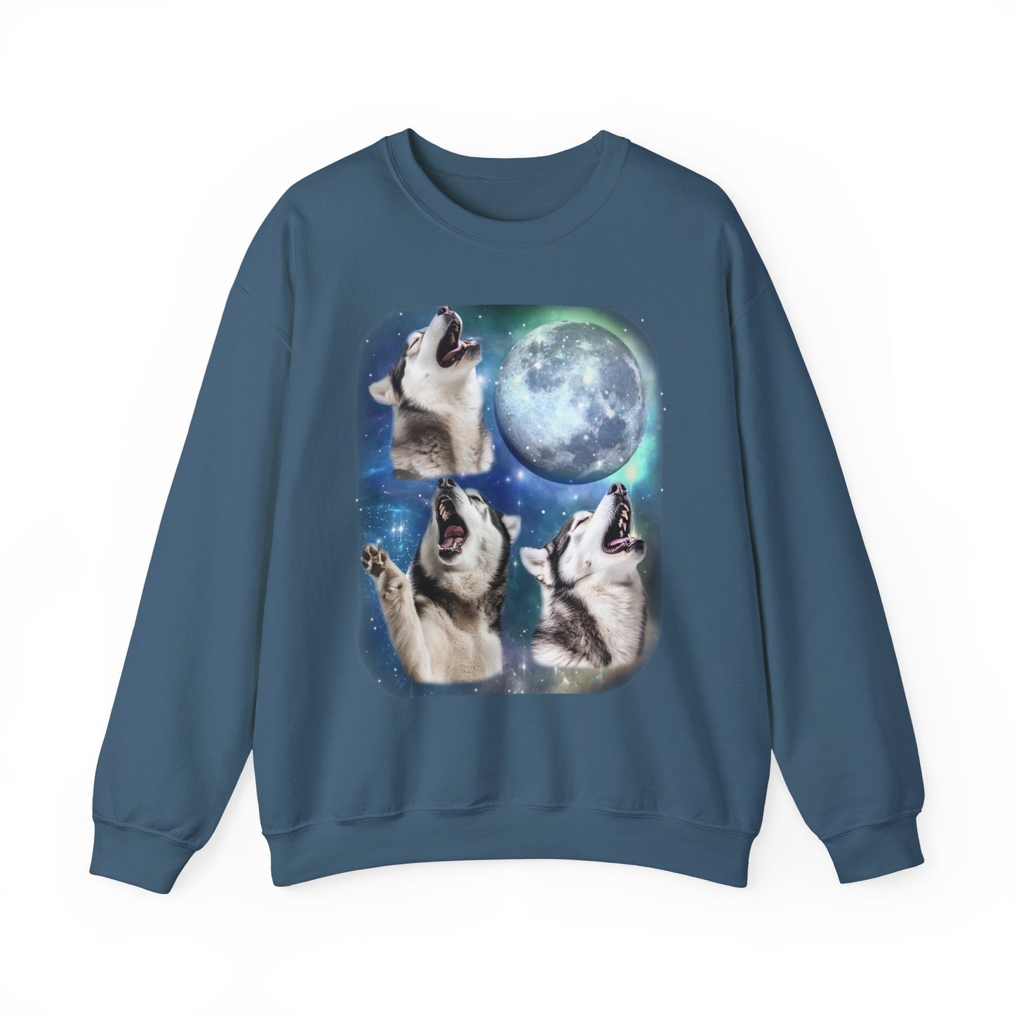 Alaskan Malamute Howling at Moon Sweater | Vintage Dog Lover Pullover Funny Malamute Sweatshirt Dog Lover Sweater Funny Dog Malamute Gifttl