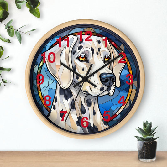 Stained Glass Dalmatian Dog Wall Clock | Battery Operated | Unique Pet Lover Decor | Perfect Gift for Dog Owners | Colorful Canine Accent