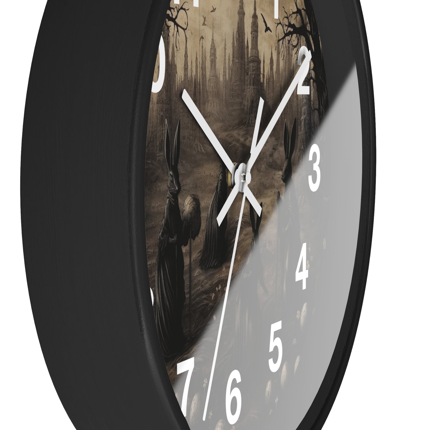 Dark Eerie Bunny Gothic Wall Clock | Haunted House Decor | Creepy & Unique Aesthetic | Battery Operated | Perfect Halloween Gift