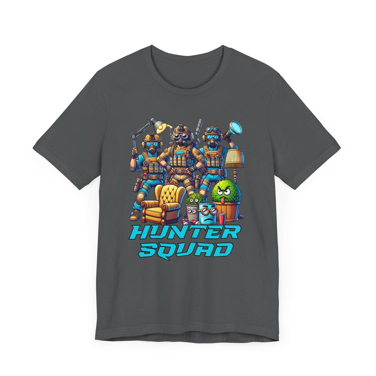 Hunter Squad Cartoon | Tactical Prop Hunt Team Design | Funny Gamer Illustration | Dynamic Props and Hunters Battle Scene | Tactical Cartoon