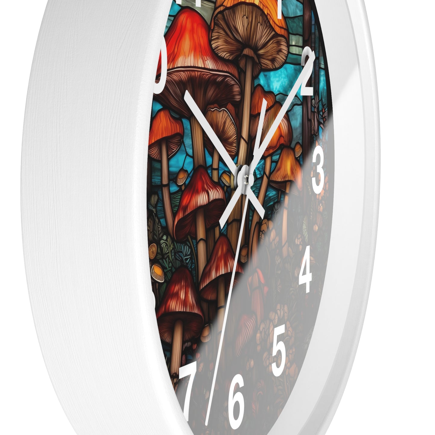 Stained Glass Mushroom Wall Clock | Trippy Rave Shroom Decor | Stain Glass Garden Aesthetic Battery Operated Unique Gift Psychedelic Lovers