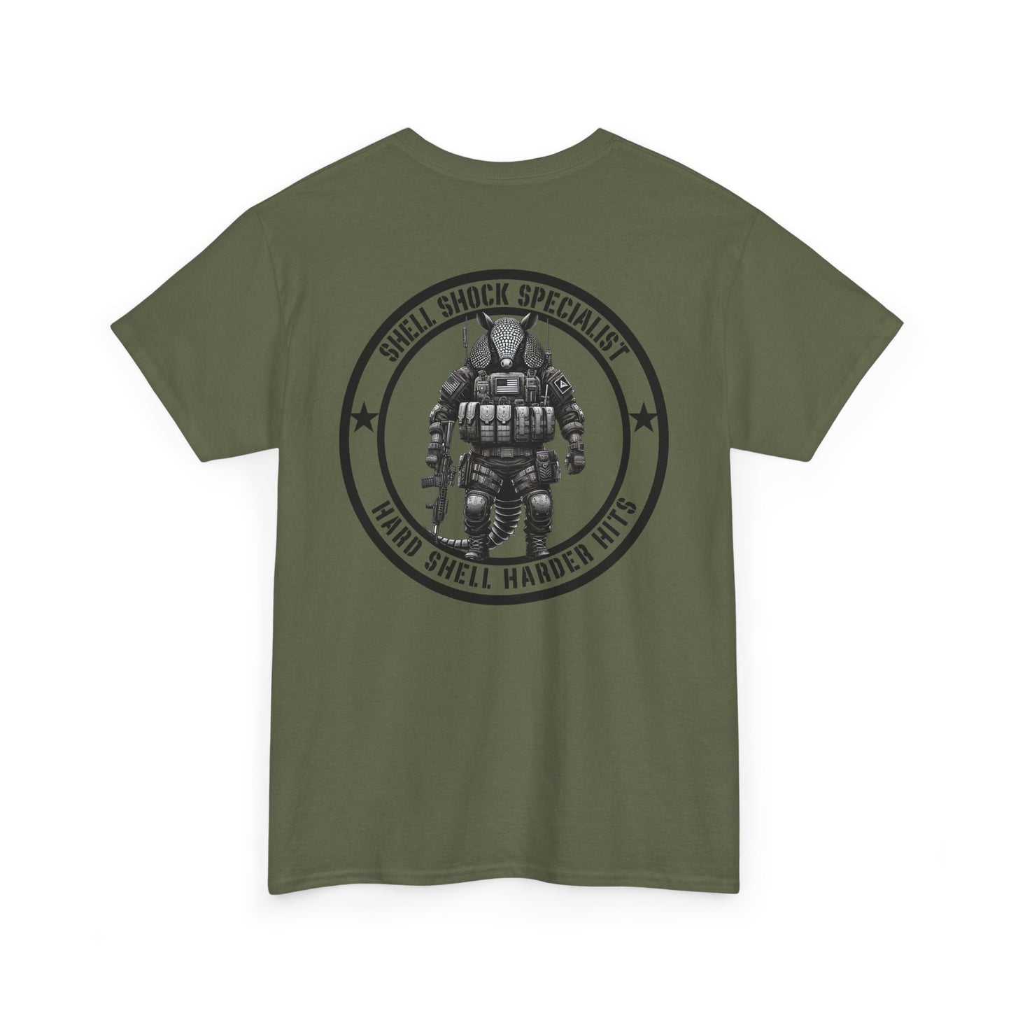 Tactical Armadillo Shirt | Shell Shock Specialist Tee | Funny Military-Inspired Patriotic Gift | Hard Shell Hard Hit Design Armadillo Lovers