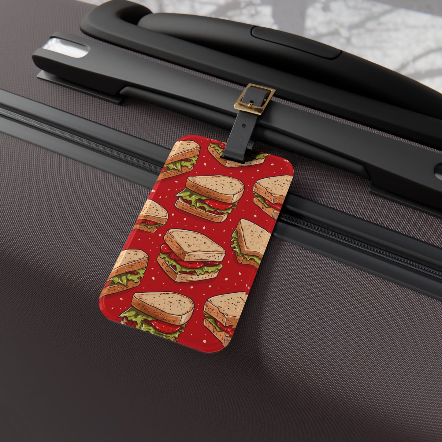 Delicious BLT Style Sandwich Luggage Tag | Vibrant Food Lovers Travel Accessory | Funny Baggage ID for Delicious Fun Sammies | Foodie Gift