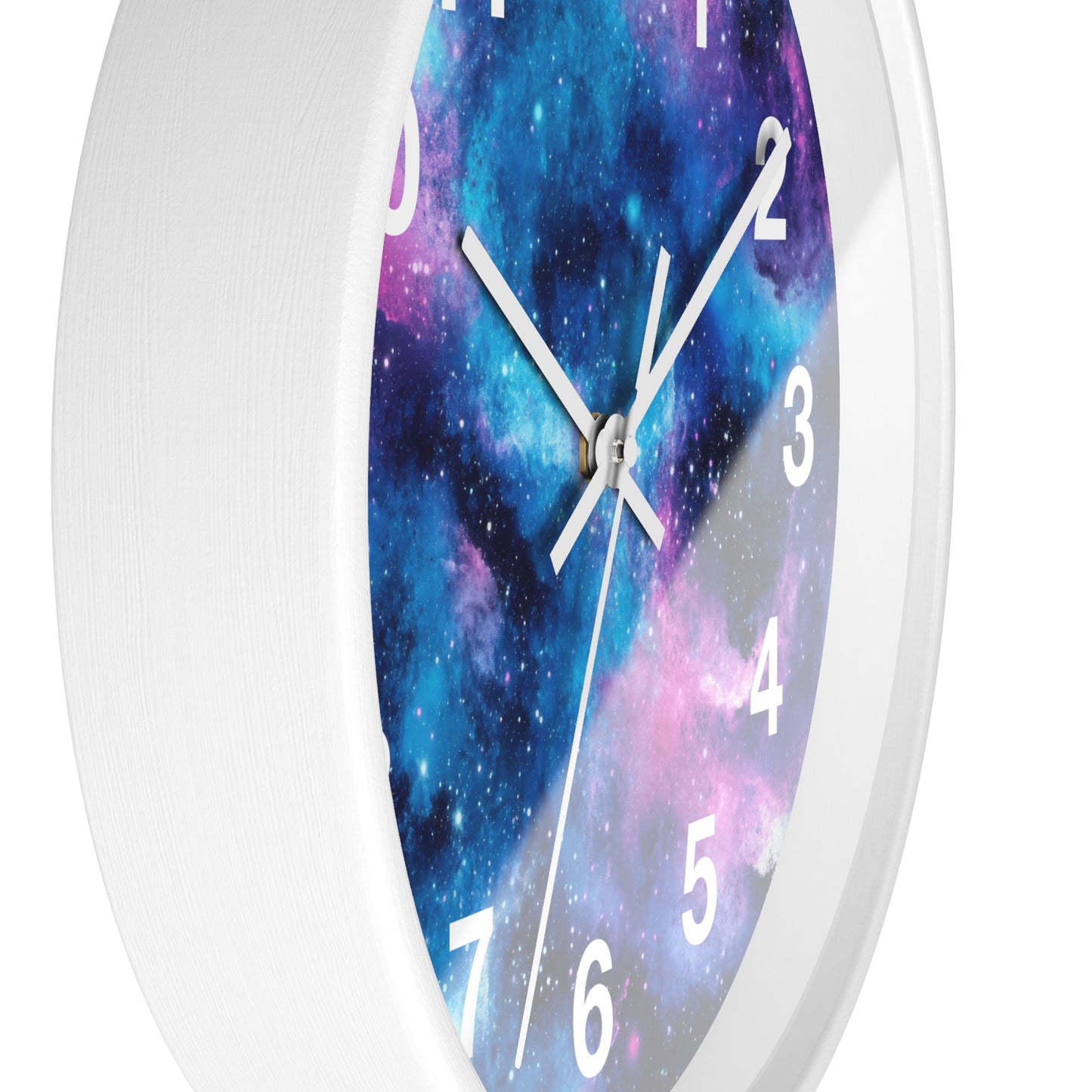 Blue Pink Trippy Space Wall Clock | Galaxy Rave Decor | Battery Operated | Unique Teen Girl Room Decoration | Perfect Rave Cosmic Enthusiast