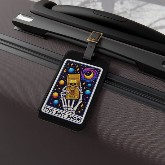 ShitShow Tarot Card Luggage Tag Unique Travel Accessory for Life's Chaos - Perfect Black Baggage ID Those Crazy Wild Side Adventures