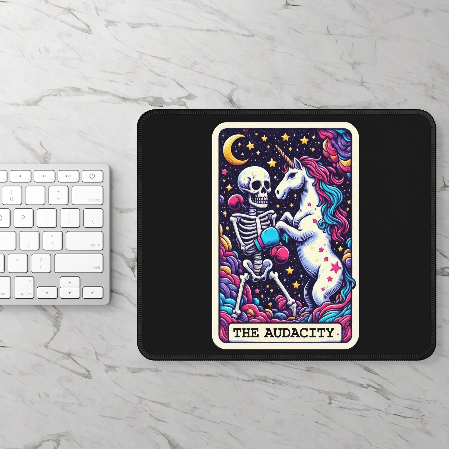 The Audacity Tarot Card Non Slip Mouse Pad | Funny Office Desk Decor Sarcastic Joke Tarot-Inspired Desk Mat Bold Sassy Desk Accessory