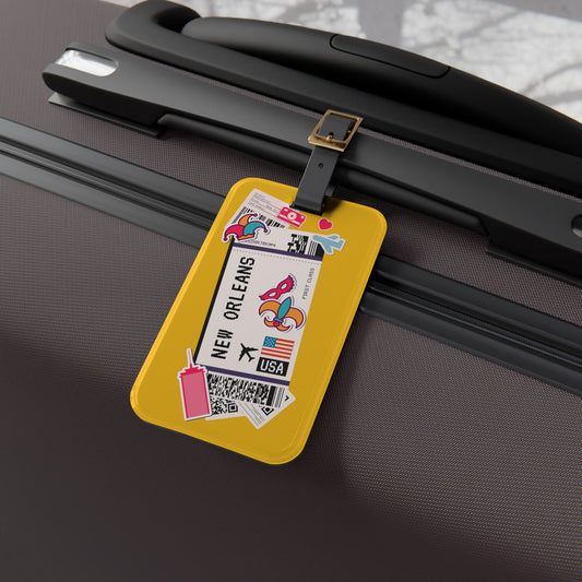 Flight Boarding Pass New Orleans Luggage Tag - Cute Airline Style Flight Baggage ID - Perfect Accessory for NOLA Adventures Mardi Gras