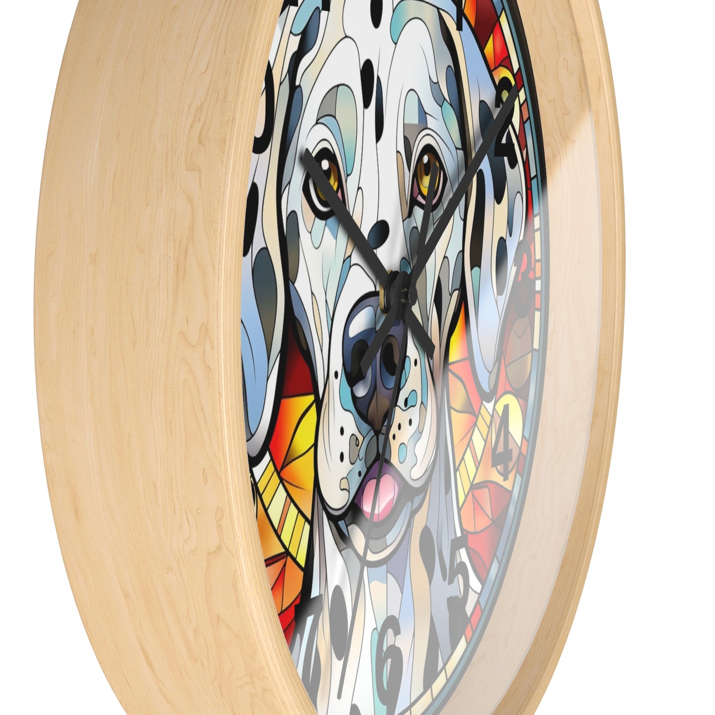 Colorful Stained Glass Dalmatian Wall Clock | Battery Operated | Charming Dog Lover Decor Perfect Gift Dalmatian Fans Whimsical Home Accent