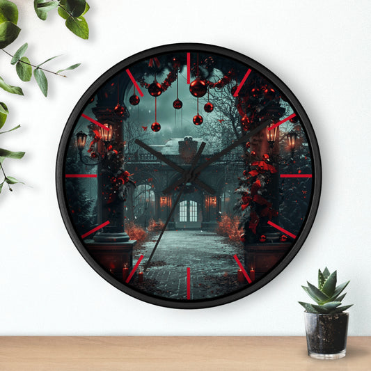 Dark Spooky Gothic House Wall Clock | Haunted Home Decor | Battery Operated | Unique Halloween Aesthetic | Perfect Gift for Gothic Lovers