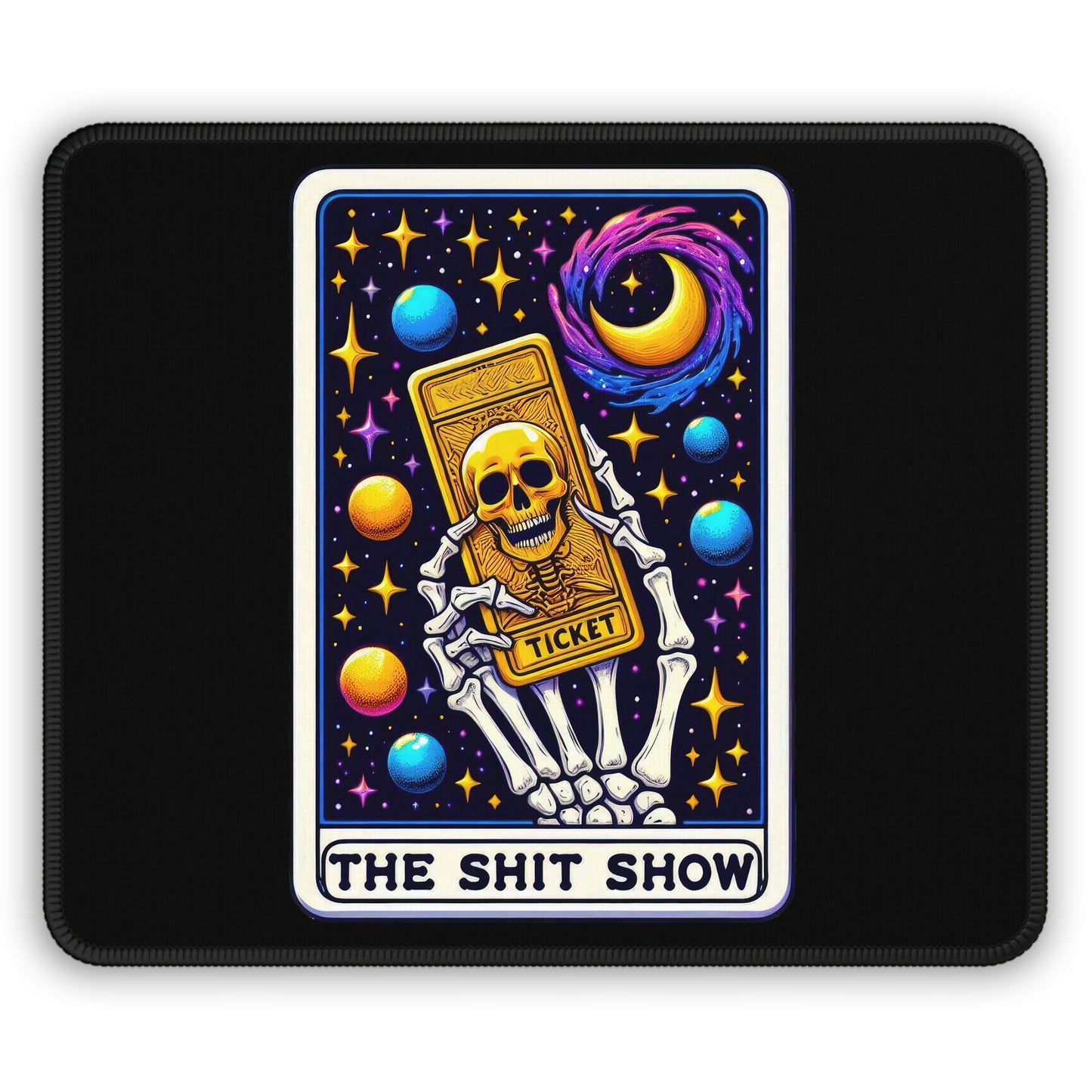 Shit Show Tarot Card Non Slip Mouse Pad | Funny Office Desk Decor Gag Gift Coworkers | Humorous Desk Mat Sarcastic Tarot-Inspired Workspace