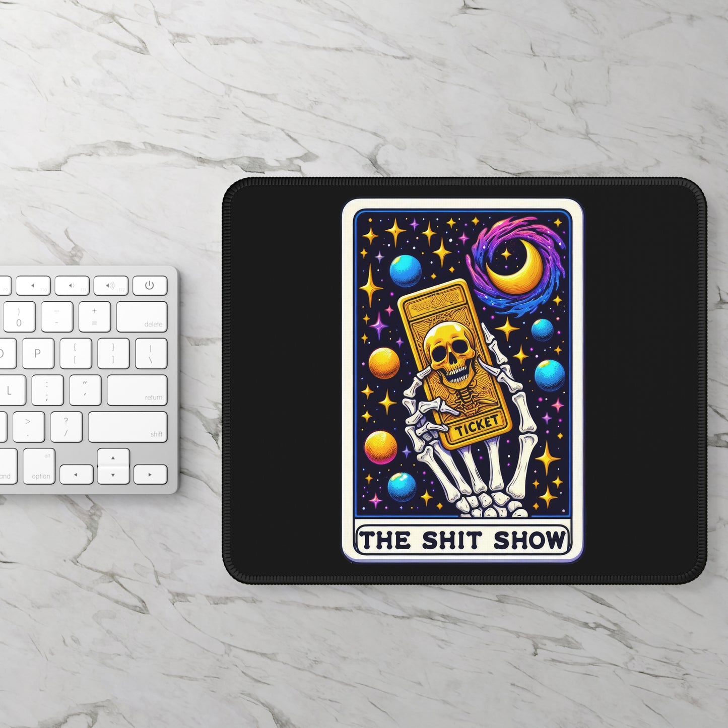 Shit Show Tarot Card Non Slip Mouse Pad | Funny Office Desk Decor Gag Gift Coworkers | Humorous Desk Mat Sarcastic Tarot-Inspired Workspace