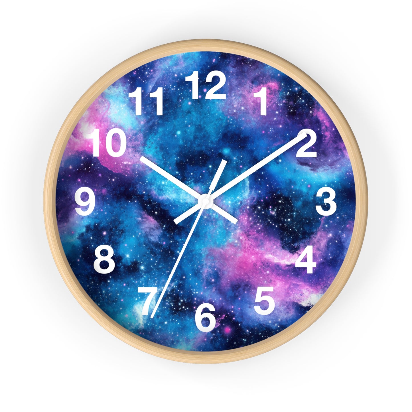 Blue Pink Trippy Space Wall Clock | Galaxy Rave Decor | Battery Operated | Unique Teen Girl Room Decoration | Perfect Rave Cosmic Enthusiast