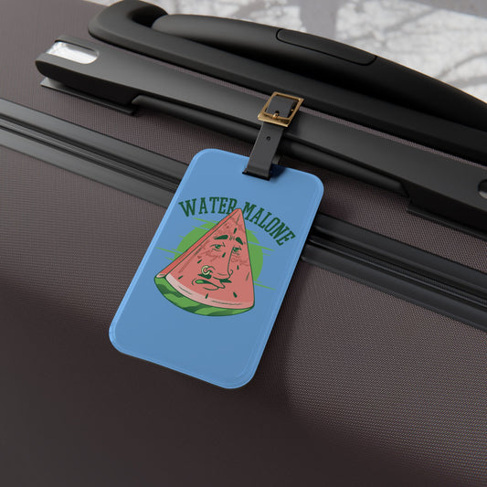 Water Malone Luggage Tag | Funny Watermelon Parody Baggage ID | Posty Humor Travel Accessory | Perfect Gift for Food and Pun Lovers