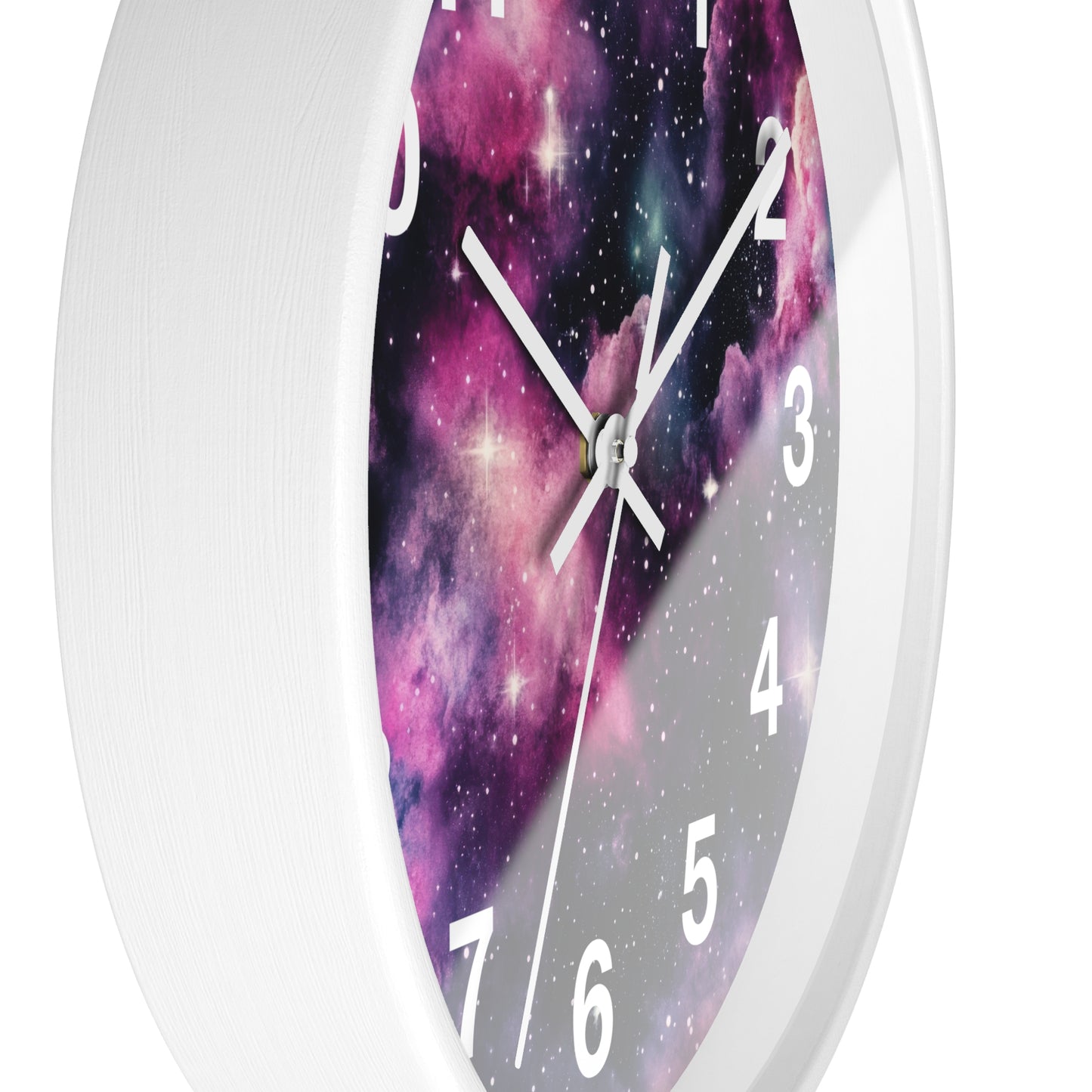 Pink Black Galaxy Wall Clock | Trippy Space Rave Decor | Battery Operated Unique Teen Girl Room Decoration Space Enthusiasts Rave Lovers