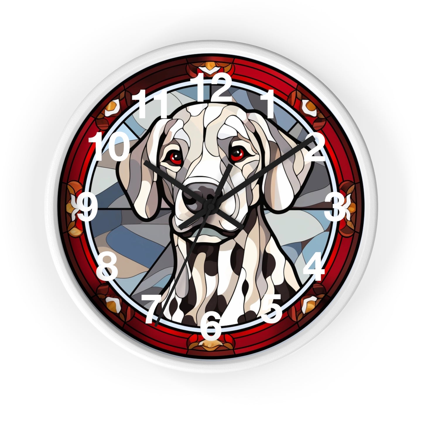 Dalmatian Dog Stained Glass Wall Clock | Battery Operated | Colorful Pet Lover Decor | Ideal Gift Dog Enthusiasts Unique Canine Home Accent