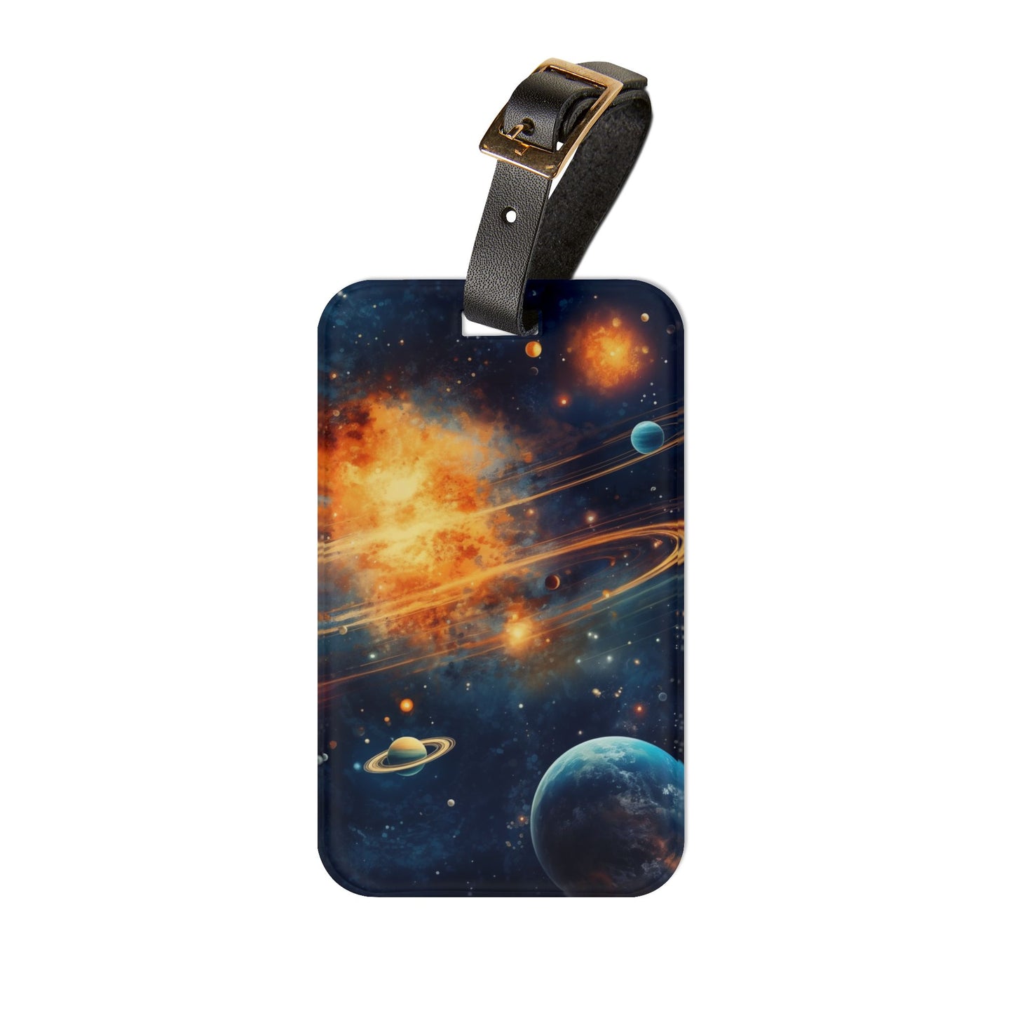 Galaxy Outer Space Luggage Tag | Stars and Planets Baggage ID | Cosmos Constellations | Space Lover Travel Accessory | Unique Space Gift