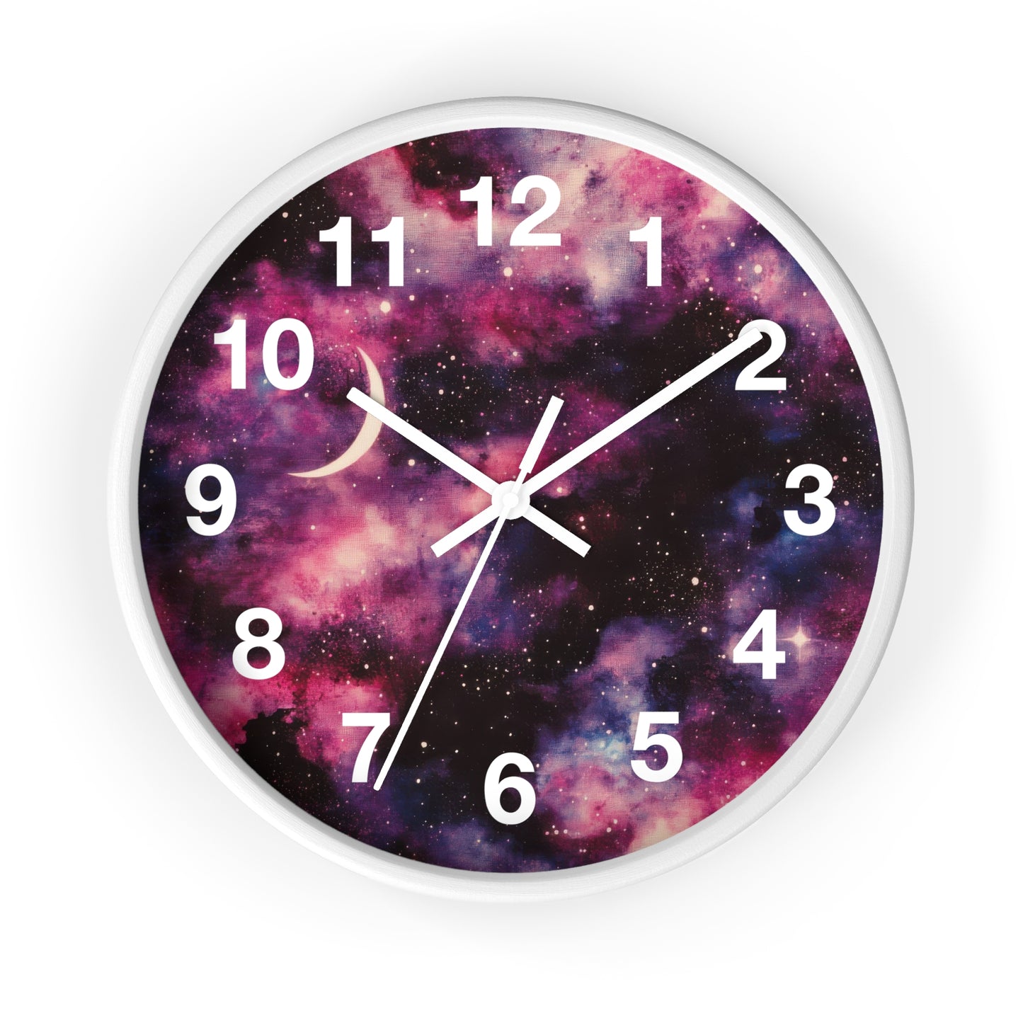 Pink & Black Trippy Galaxy Wall Clock | Space Rave Decor | Battery Operated | Unique Teen Girl Room Decor | Perfect Gift Cosmic Raver