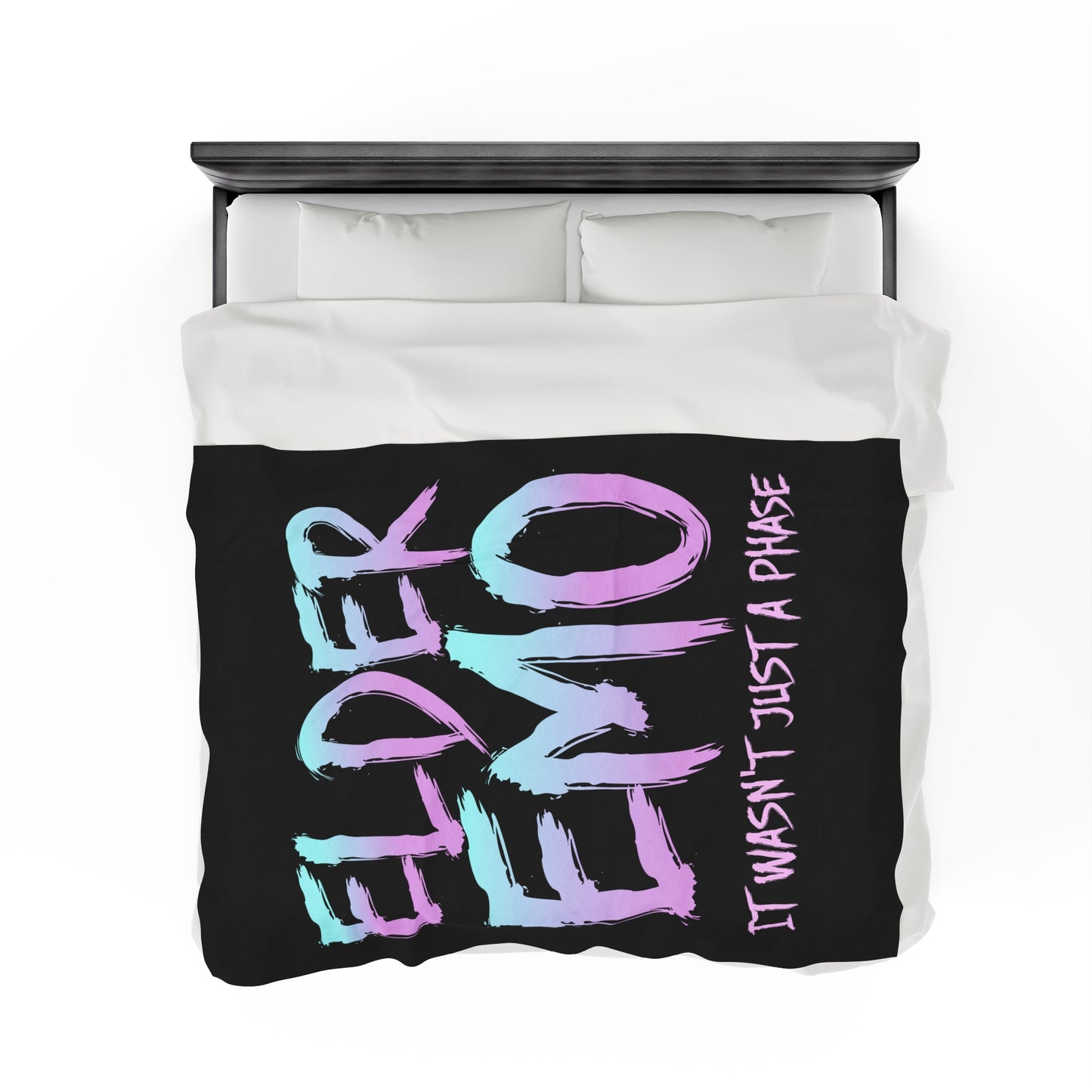 Elder Emo Not Just A Phase Velveteen Plush Throw Blanket | Dark Aesthetic Gift for Goths & Punks | Emo Decor for Nostalgic Alternative Fans