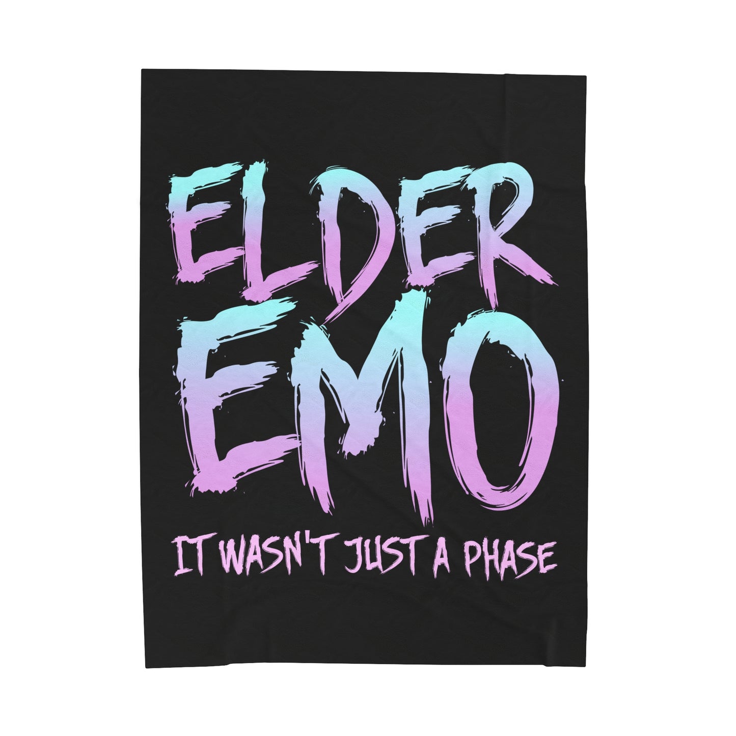 Elder Emo Not Just A Phase Velveteen Plush Throw Blanket | Dark Aesthetic Gift for Goths & Punks | Emo Decor for Nostalgic Alternative Fans